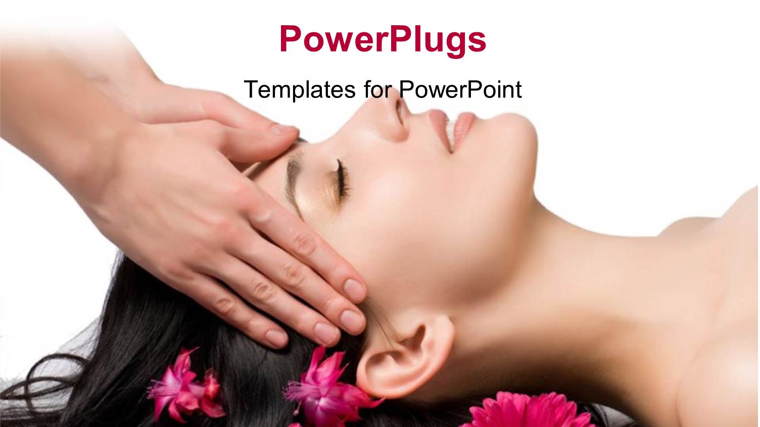 a Pretty Lady Smiling and Getting a Facial Massage