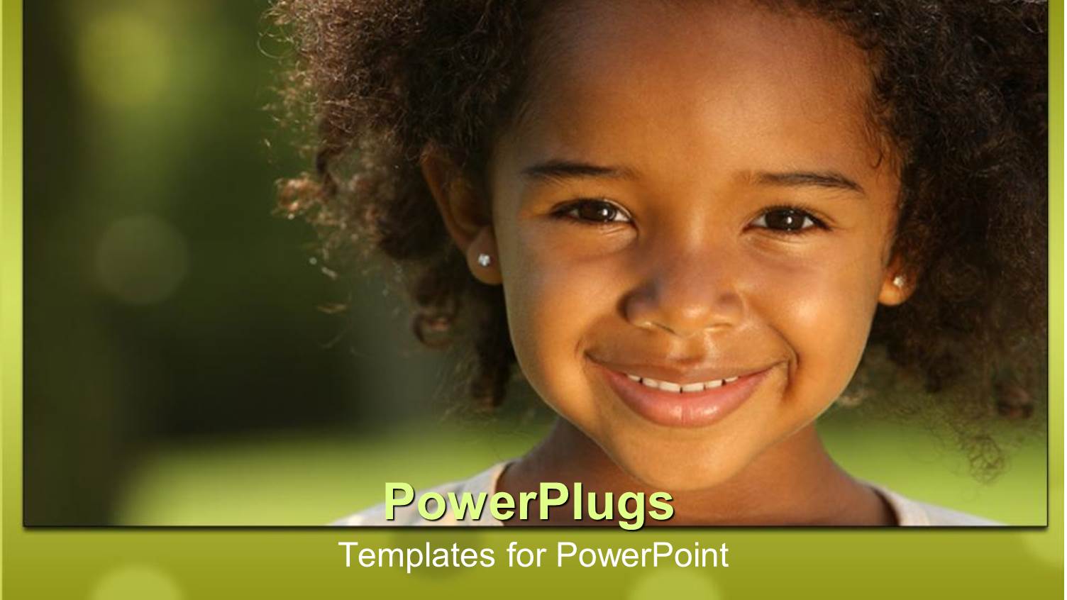 Pretty little Girl Smiling Happily on a Blurry Background