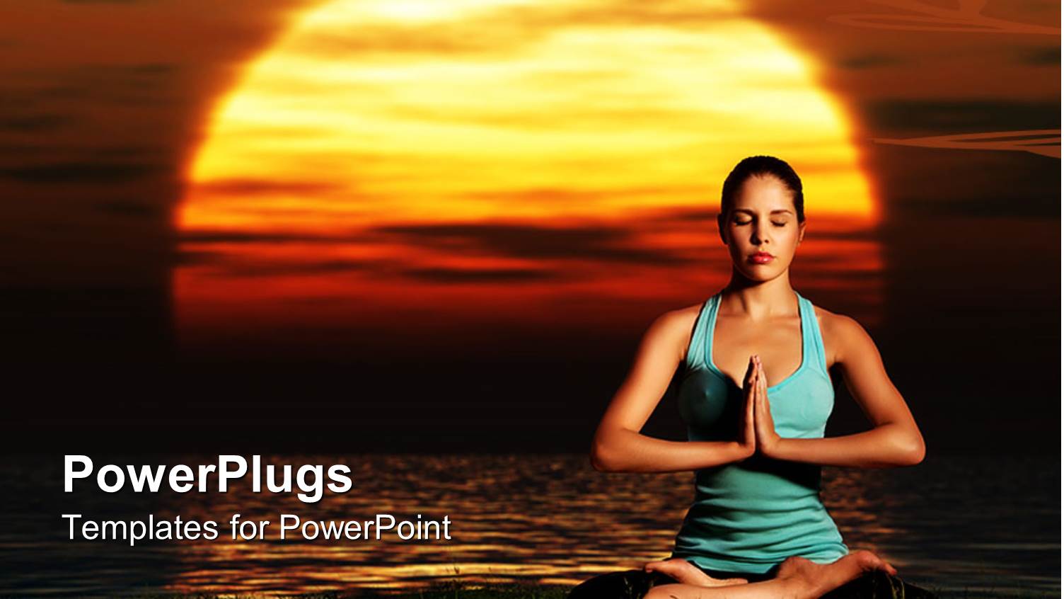 Pretty Skinny Lady in Blue Doing Yoga Training on Grass