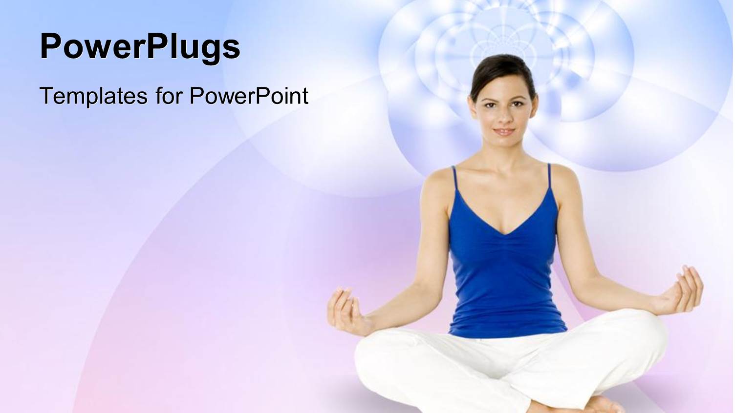 Pretty Slim Lady Doing Yoga Exercise on a Pink Background