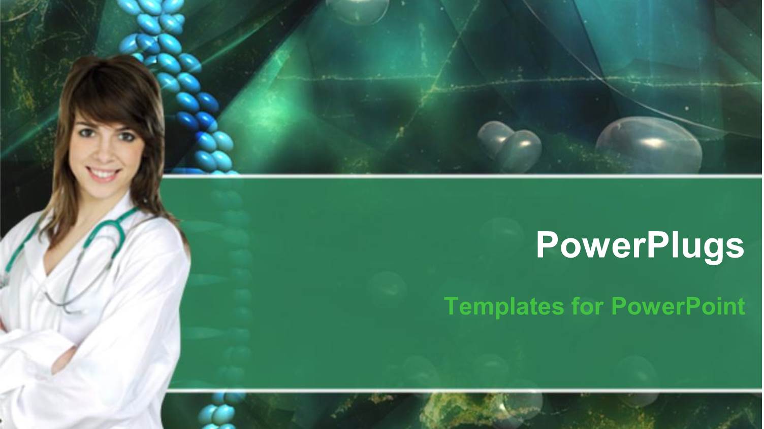 Pretty Smiling Female Doctor in White with a Stethoscope