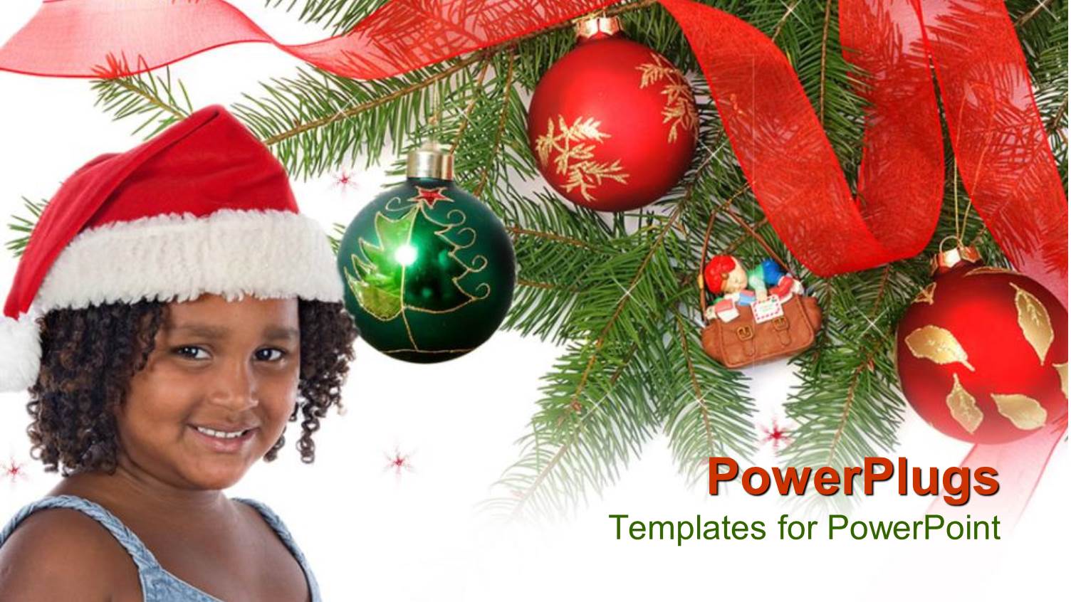 a Pretty Young Smiling Girl Wearing a Christmas Cap