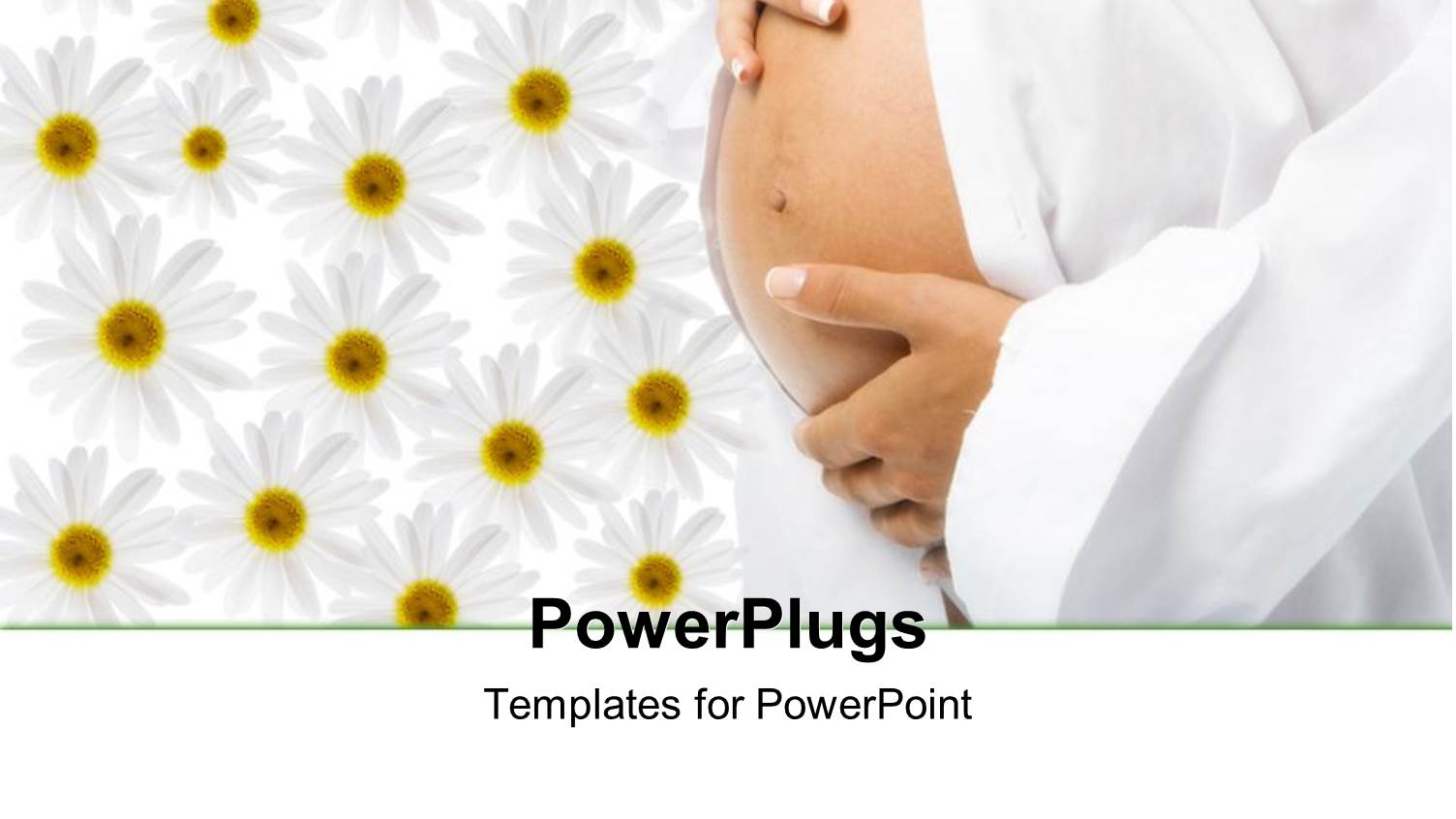 a Prgnant Woman with Lots of White Colored Flowers