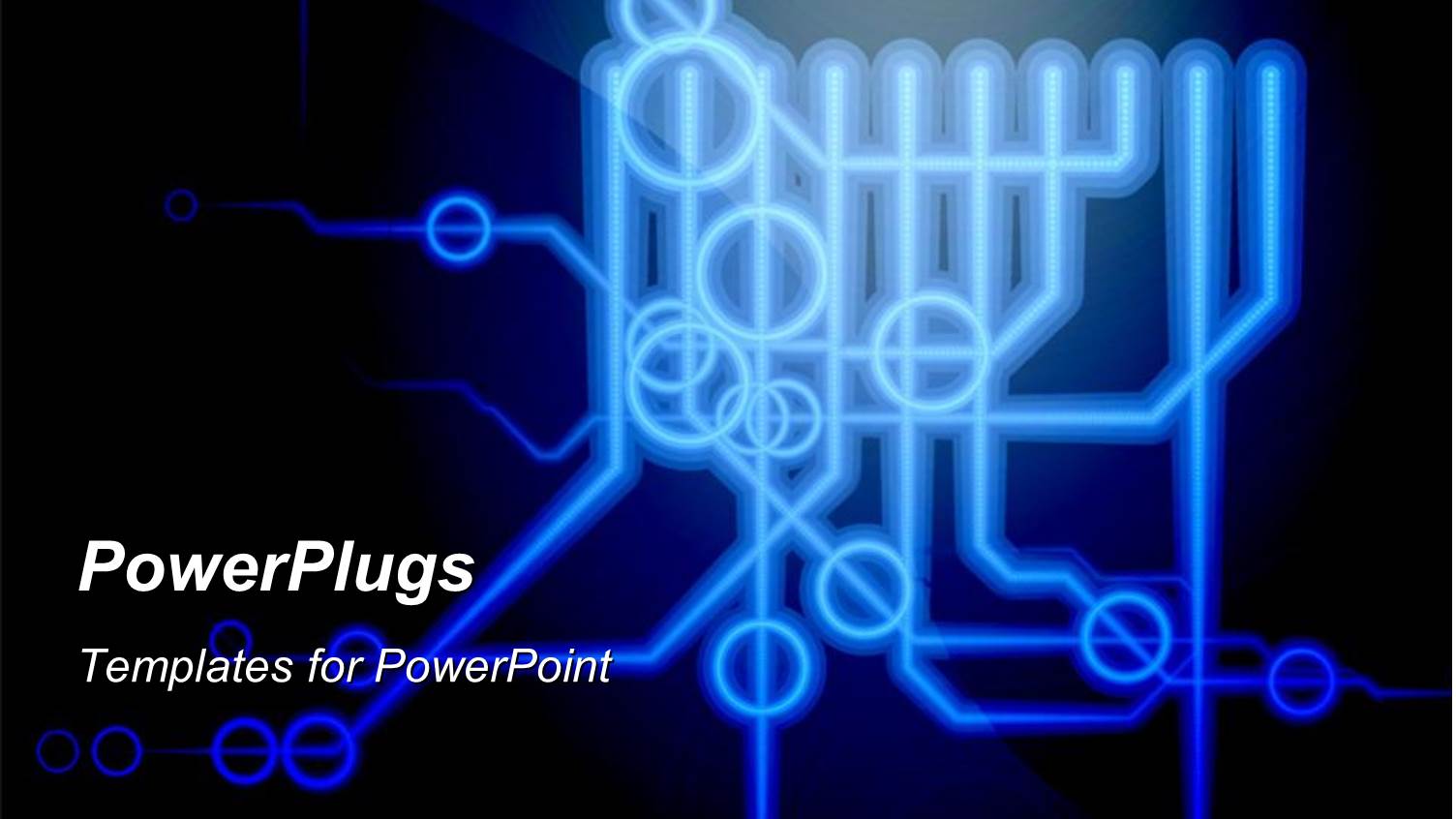 Printed Circuit Board Schematic Diagram with Connections Points on Black Background 