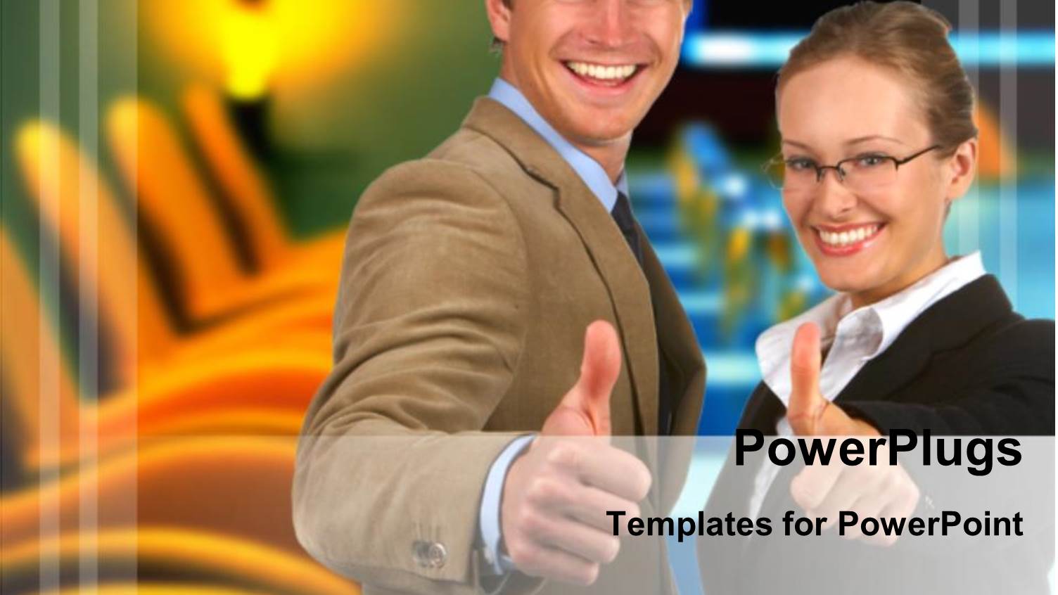 a Professional Couple with Office in the Background