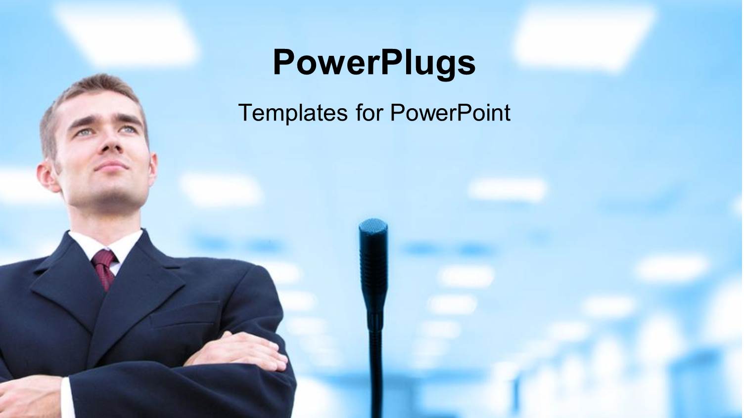 a Professional Ready for a Speech with Lights in the Background