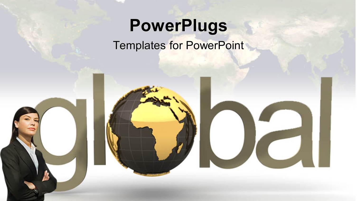 a Professional with the Word Global in the Background