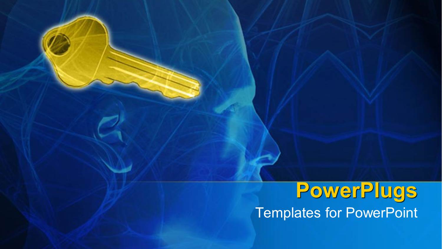 Profile of Man's Head with Gold Key