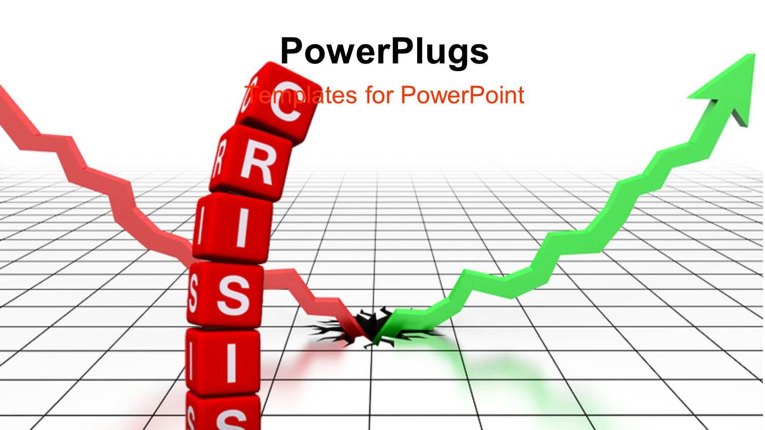 Profit after Terrible Financial Crisis with Green Arrow Breaking Out of Surface 