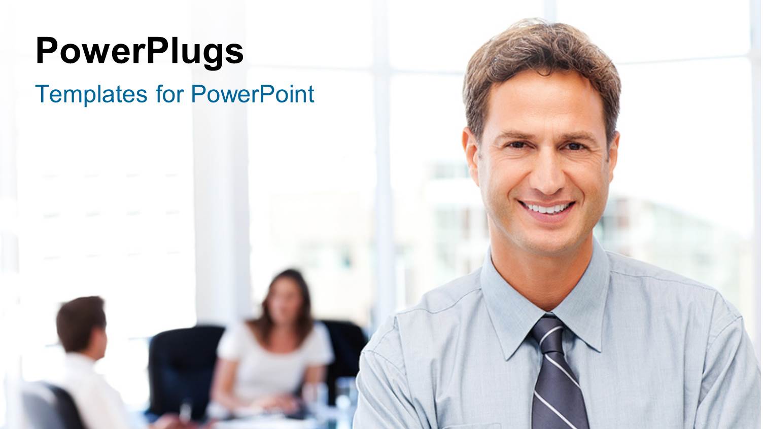 Proud Businessman Posing in Front while the Team is Working