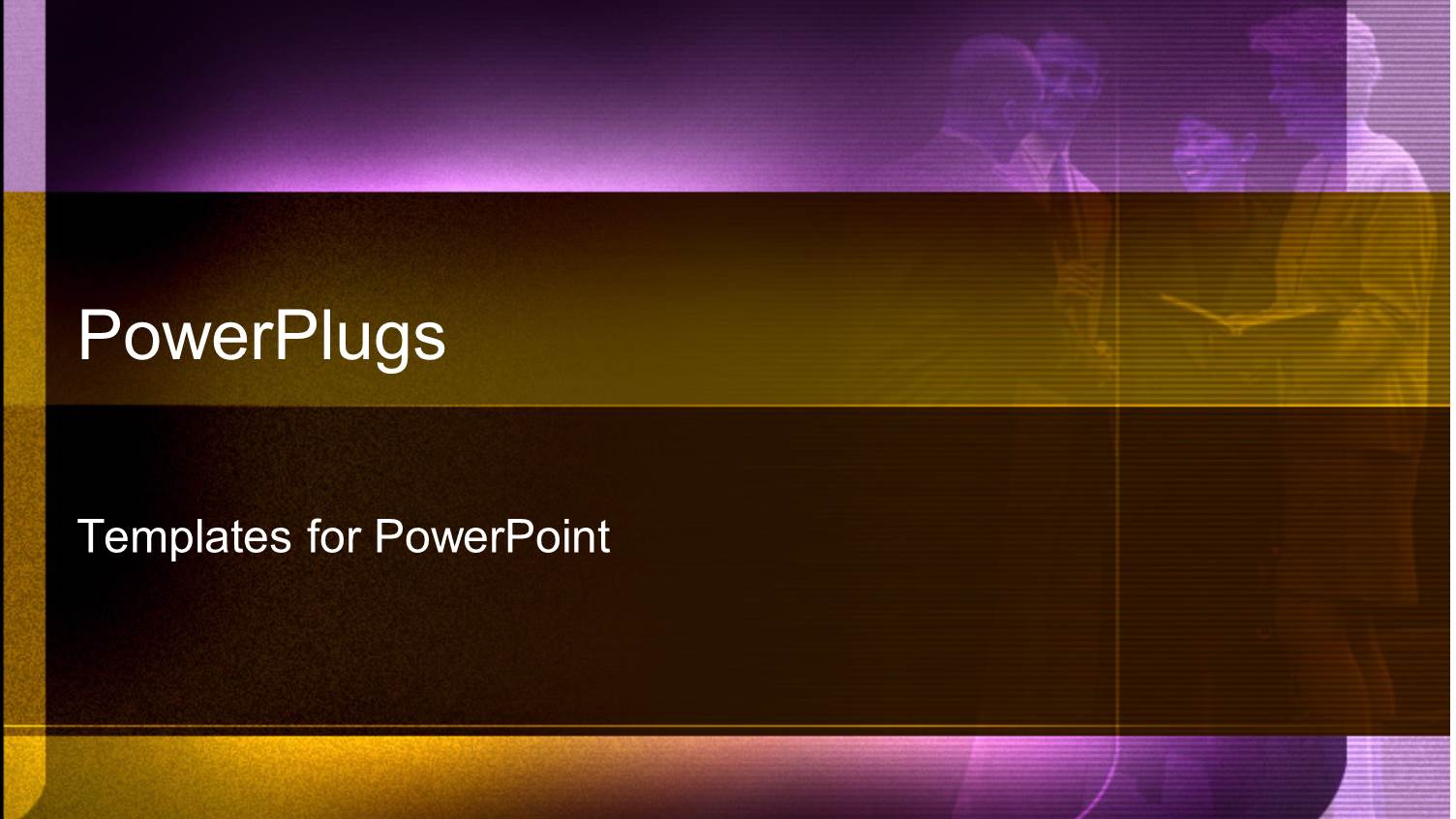 Purple Background with Group Discussing and Taking Notes