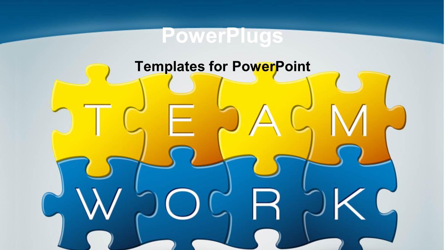 Puzzle with the Keyword Teamwork Synced Together with Light Blue Color