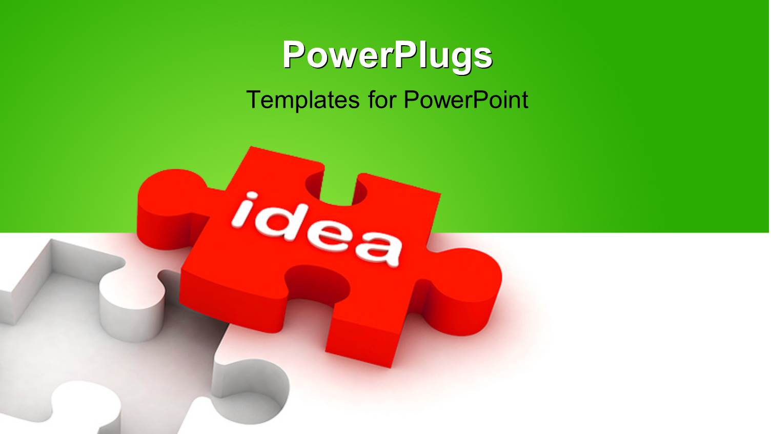 a Puzzle Piece with the Title of Idea and Greenish Background