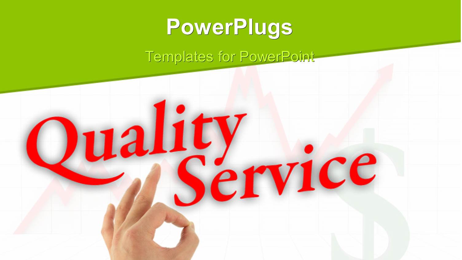 Quality Service with Hand Okay Sign with Dollar Symbol and Growth Graph