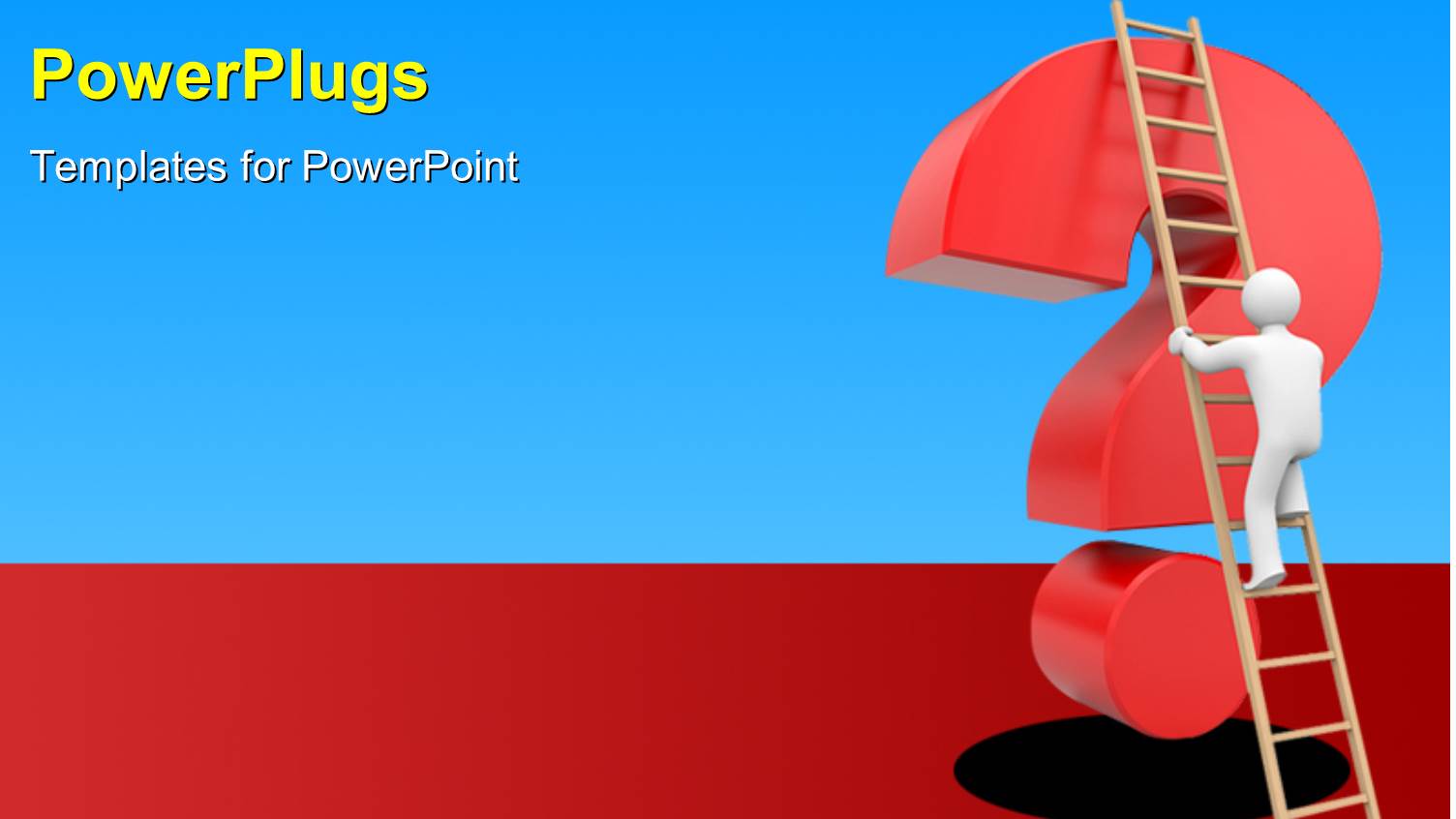 a Question Mark with Bluish Background and a Ladder