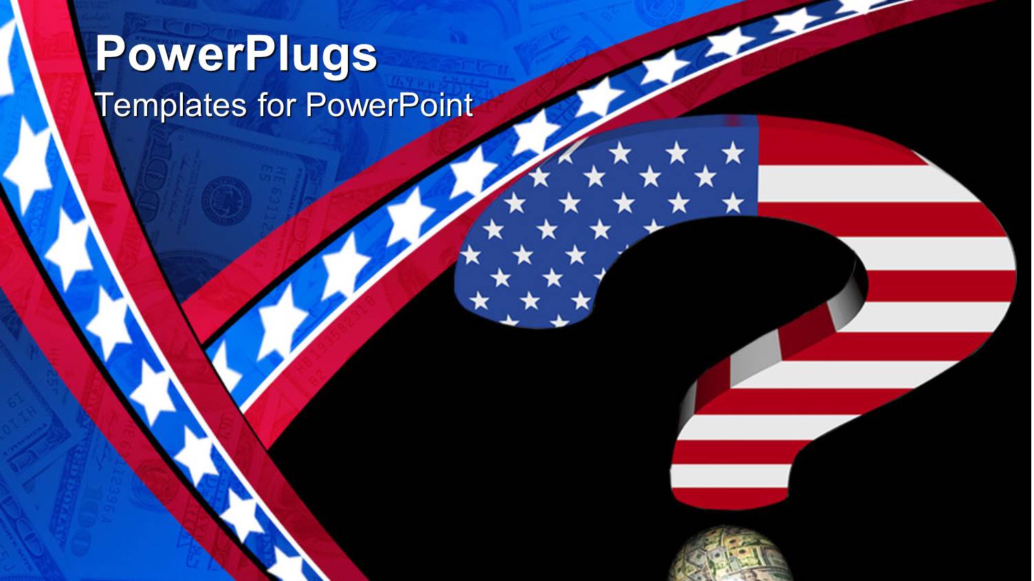 a Question Mark in Form of American Flag while American Flag in the Background