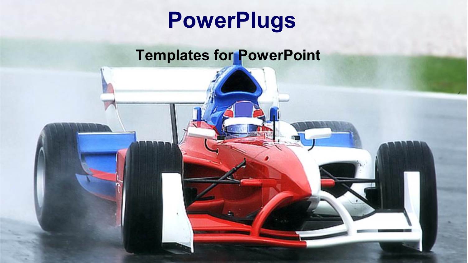 Race Driver in Colorful Sport Car on Race Track