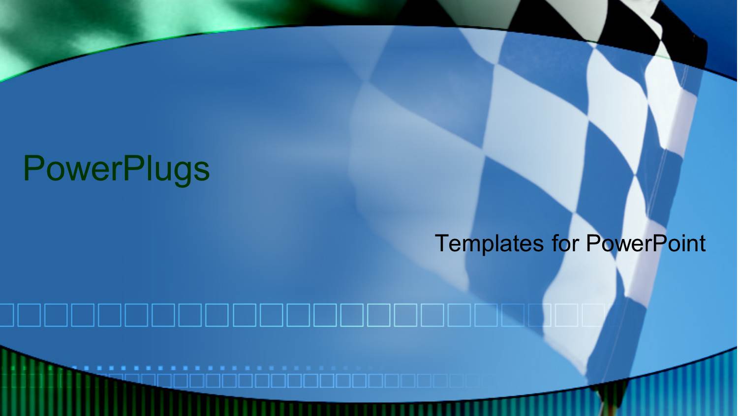 a Race Track Flag with Greenish Background