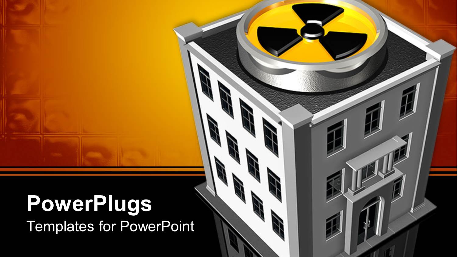 a Radiation Symbol Being Placed on Top of a Building with Golden Background