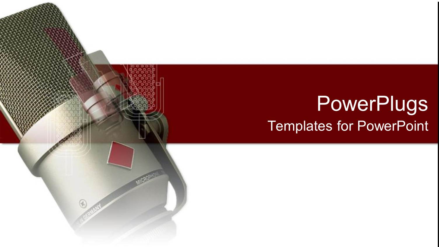 a Radio Microphone with a White and Red Background