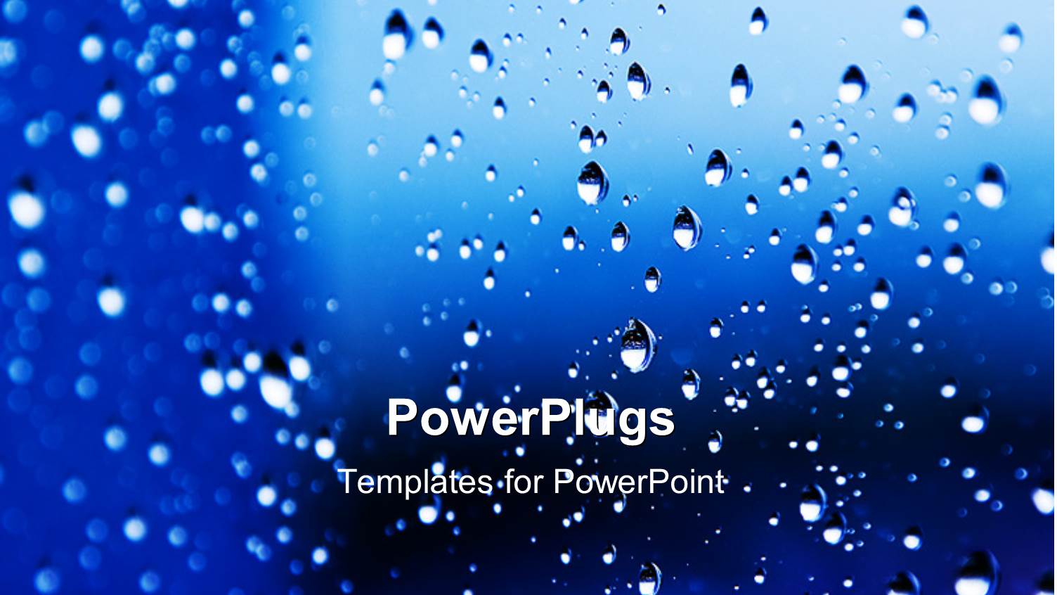 Rain Drops on Widow Pane with Blue Background