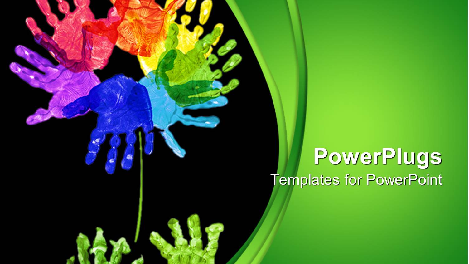 Rainbow Colors of Flowers Made into Palm Print