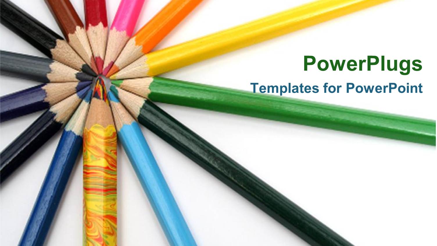 Rainbow of Multicolored Pencils on White Background