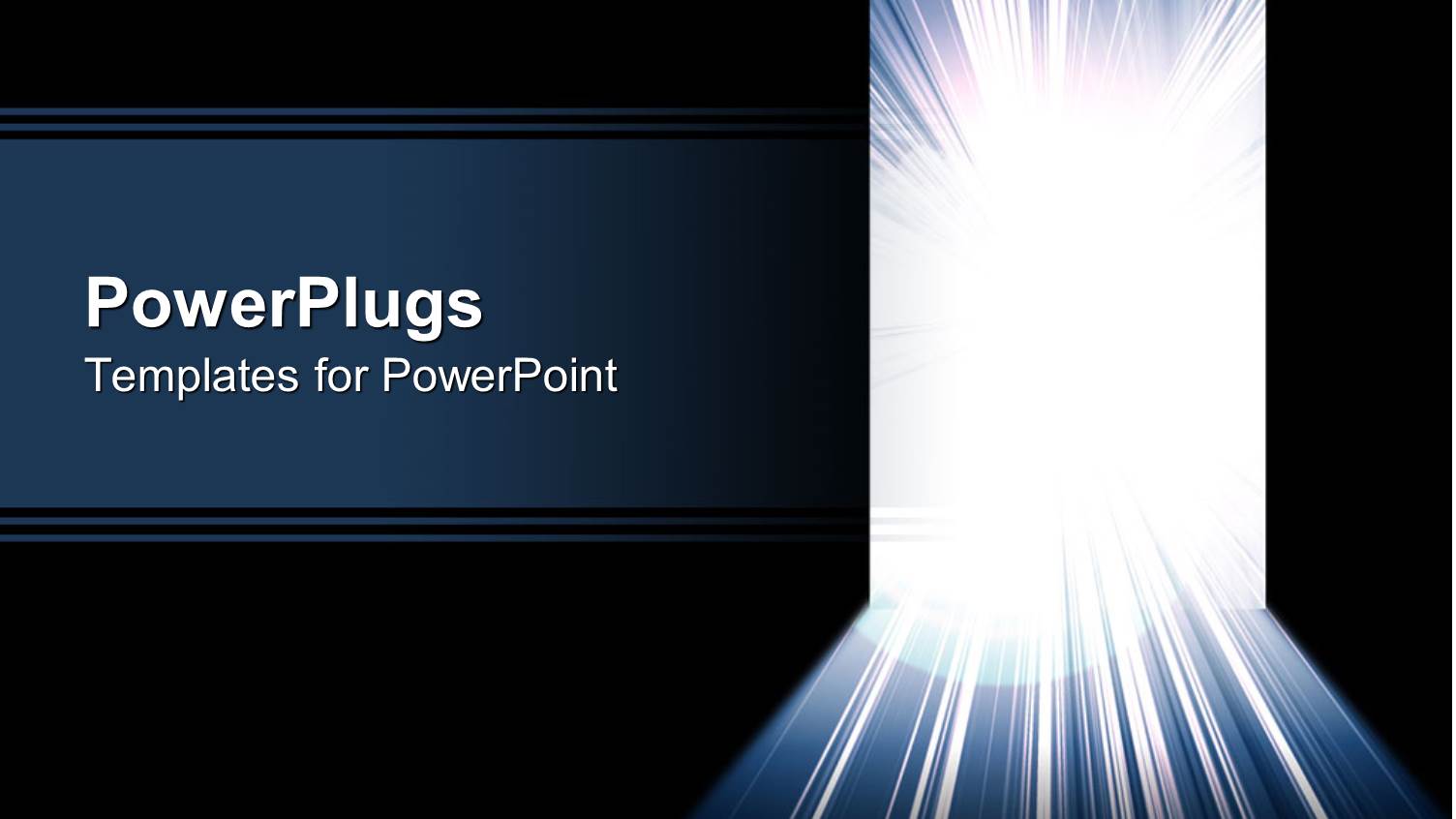 Ray of White Shinning Light Through a Door with Black Background