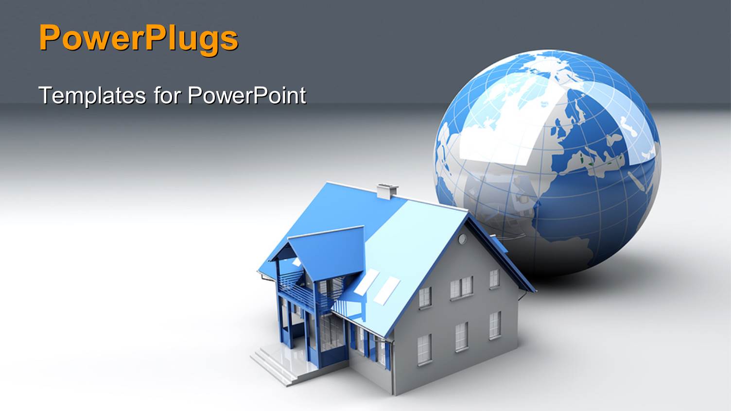 a Globe with a Hous Ein Front