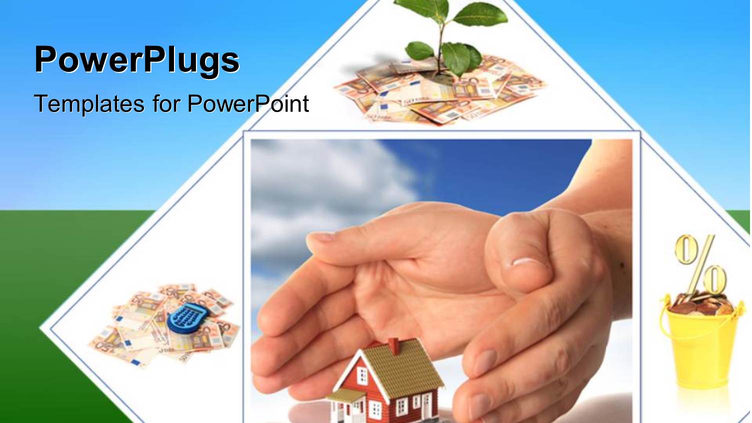 a Real Estate Theme on a Blue and Green Background