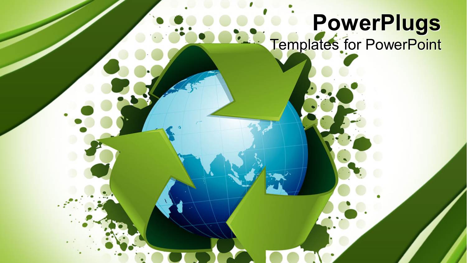 Recycling Concept with Globe Surrounded by Three Green Arrows Representing Recycling