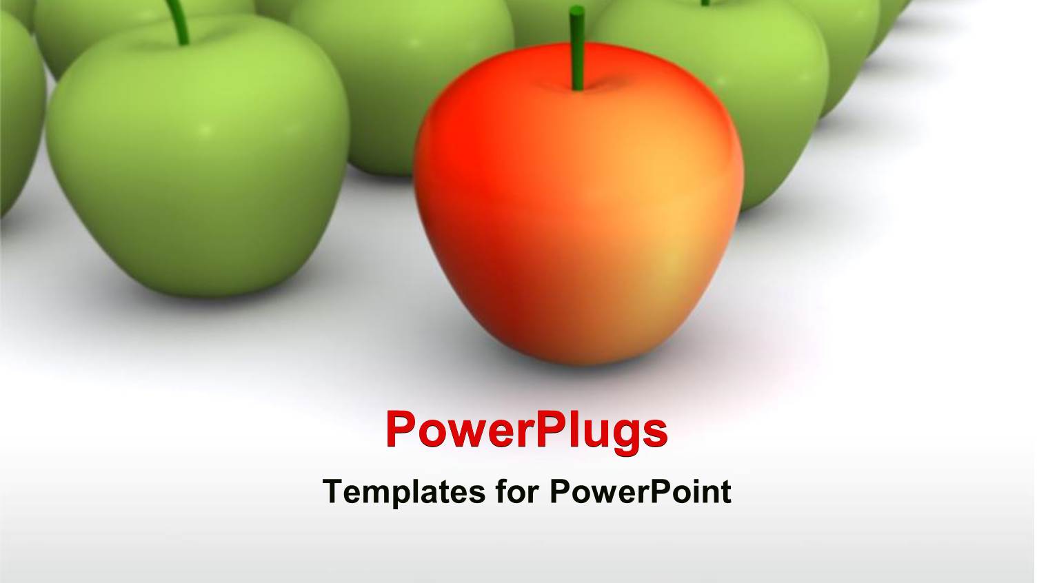 Red Apple Leading Group of Green Apples