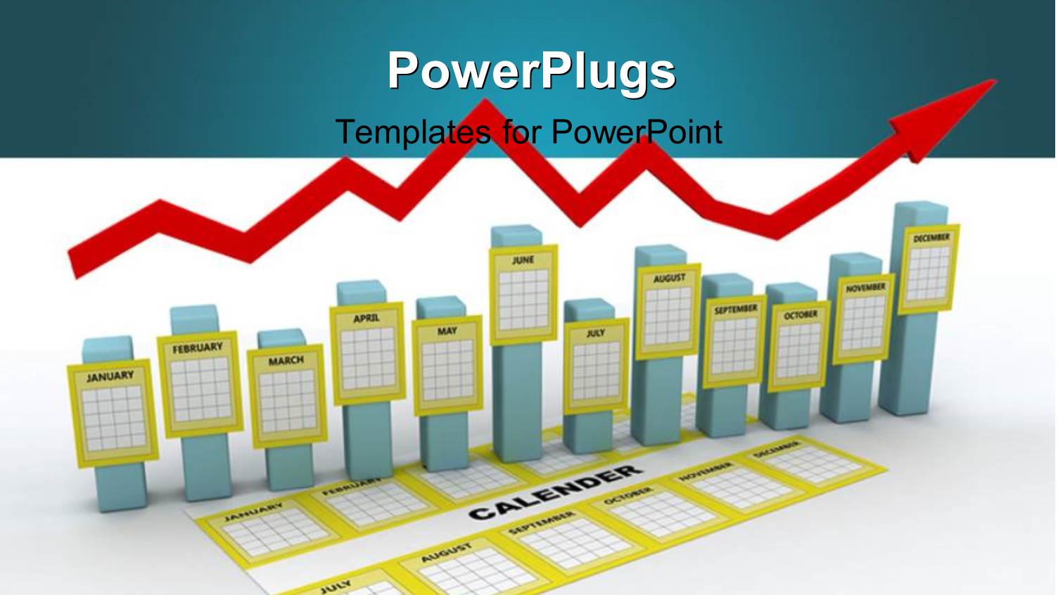 a Red Arrow Over Calendars on a White Background