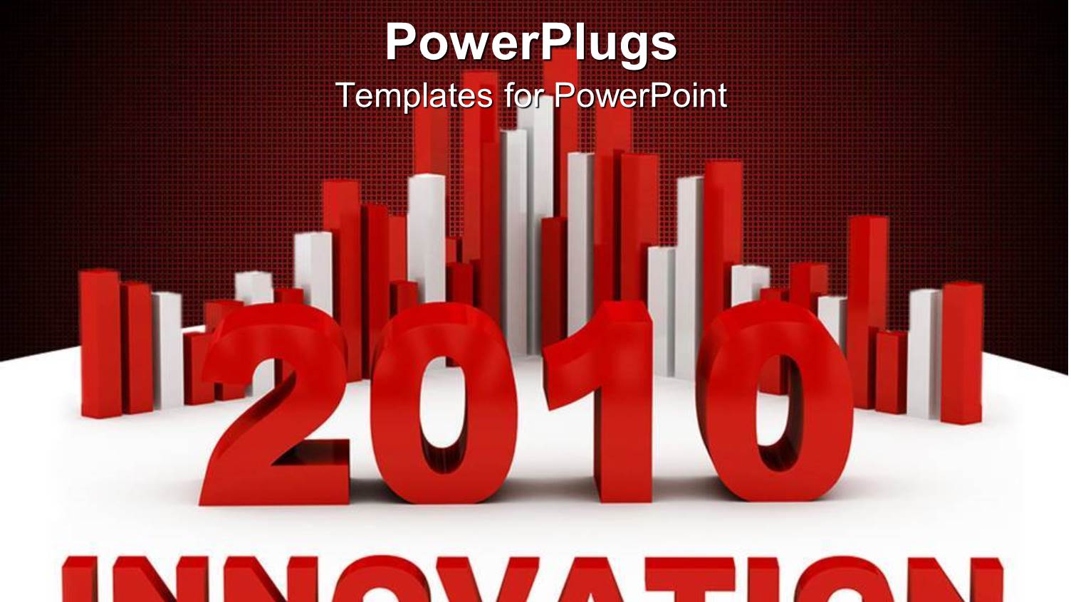 Red and while Bar Charts with Text 'Innovation' on White and Wine