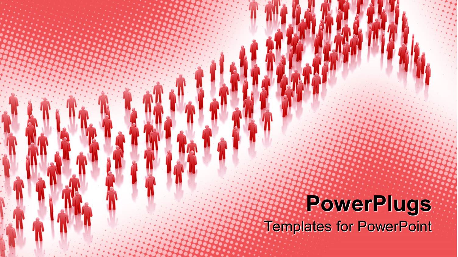 Red Bended Arrow Formed by Figures on White and Pink Background