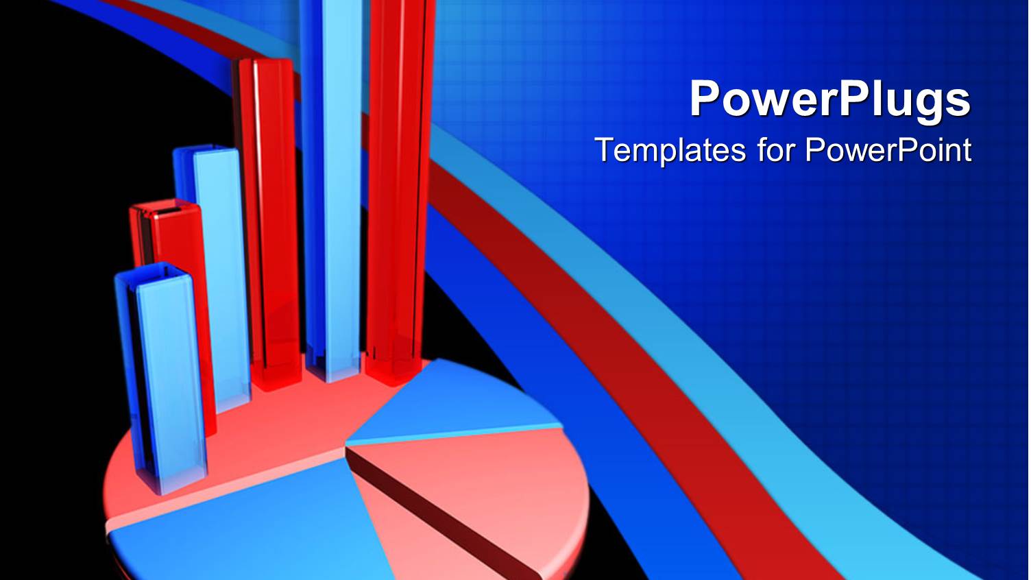 a Red and Blue Colored Bar Chart on a Pie Chart