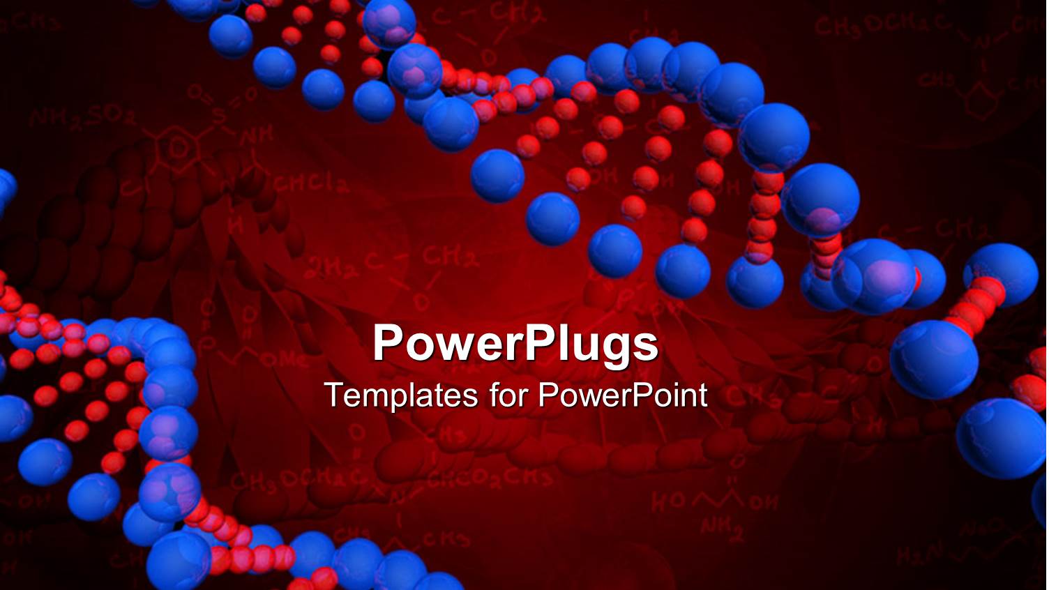 Red and Blue DNA Strands on Red and Black Background