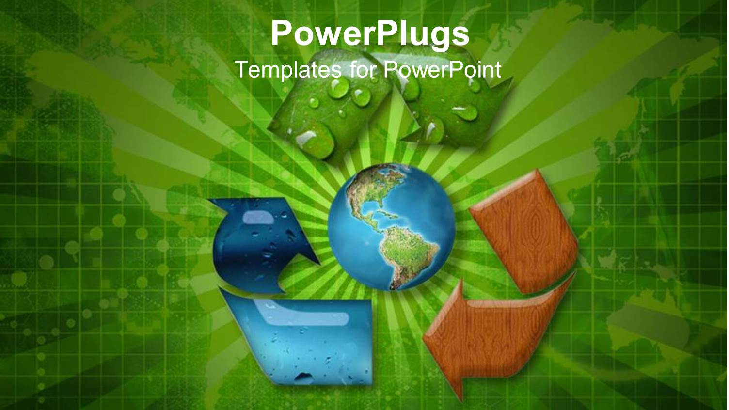 Red, Blue, Green Recycling Symbol Surrounding Globe