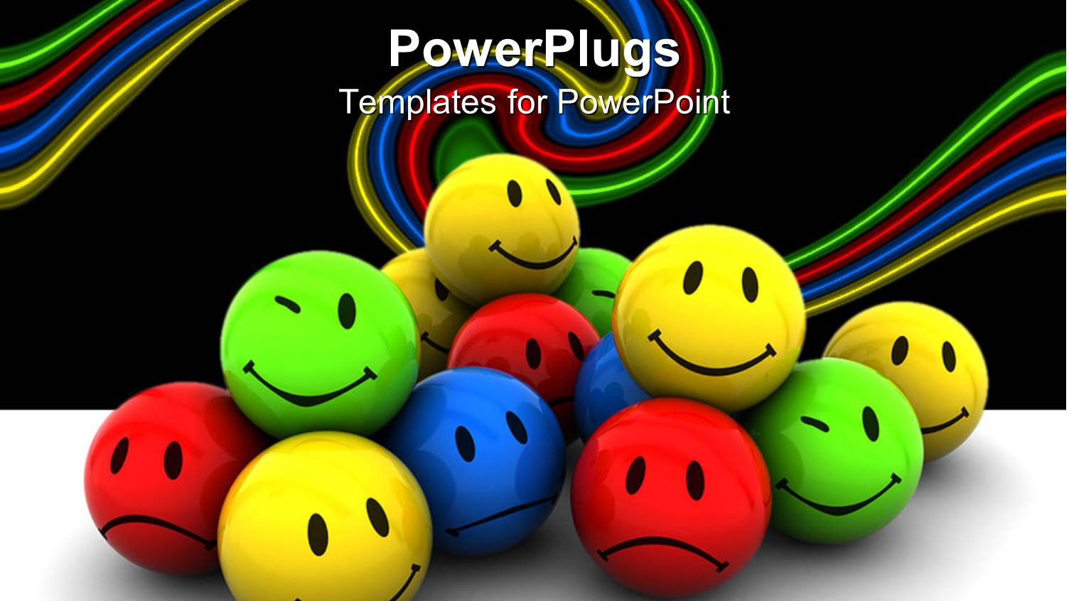 Red, Blue, Green and Yellow Multi Colored Balls with Smiley Faces