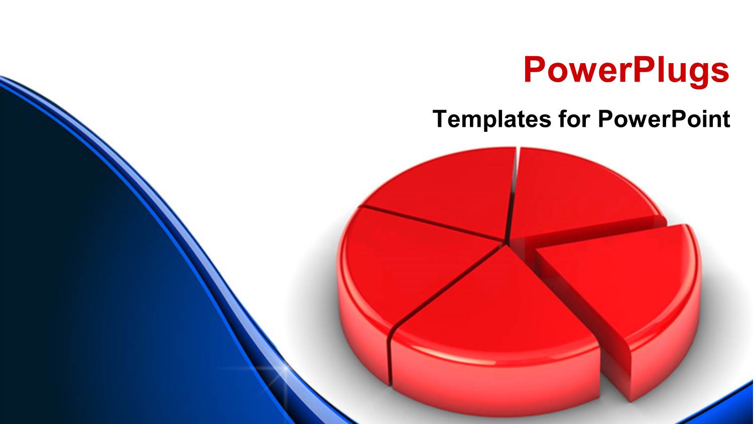 Red Colored 3D Pie Chart with Clue Curves