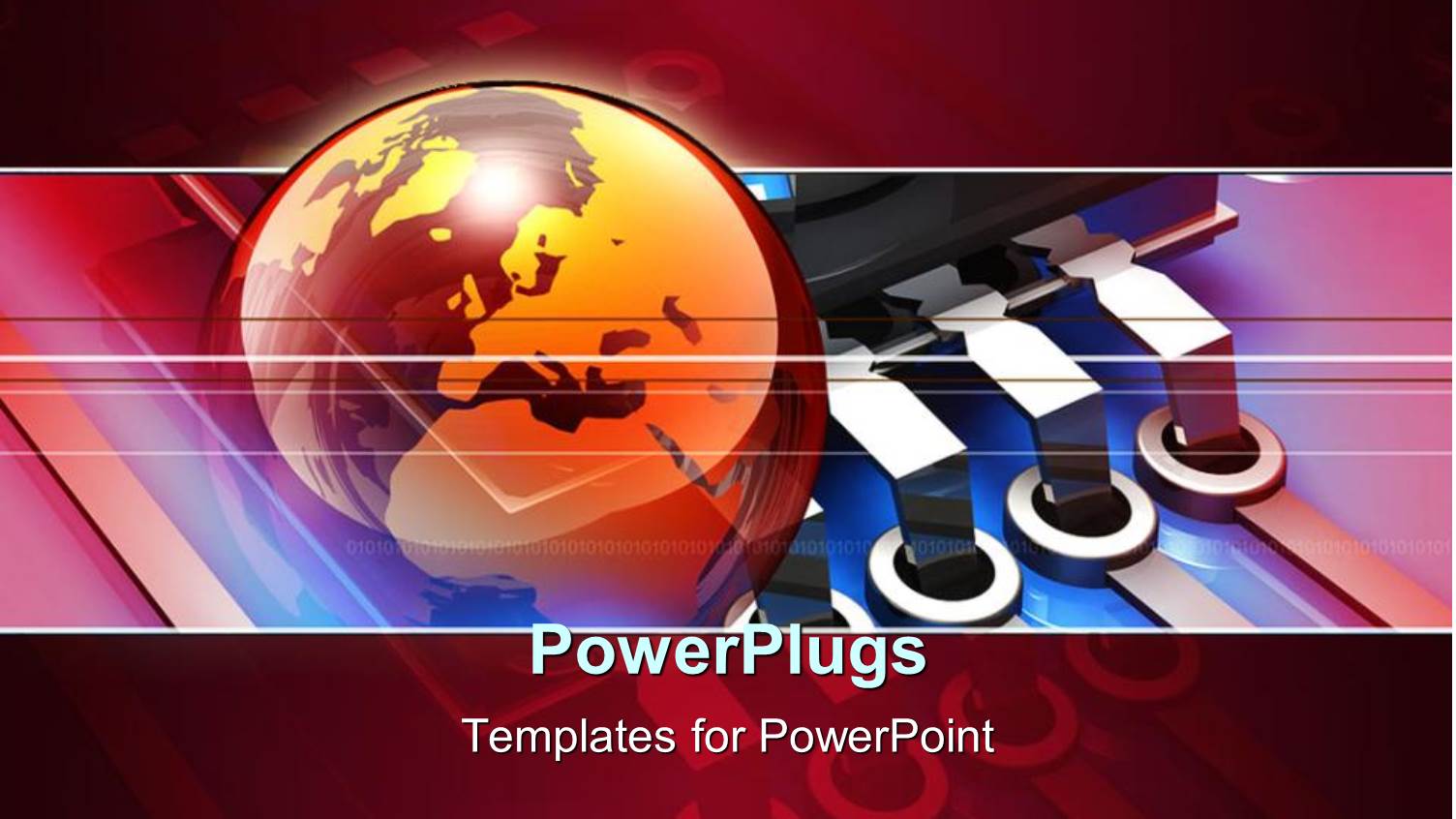 Red Colored Earth Globe on a Wine Colored Background