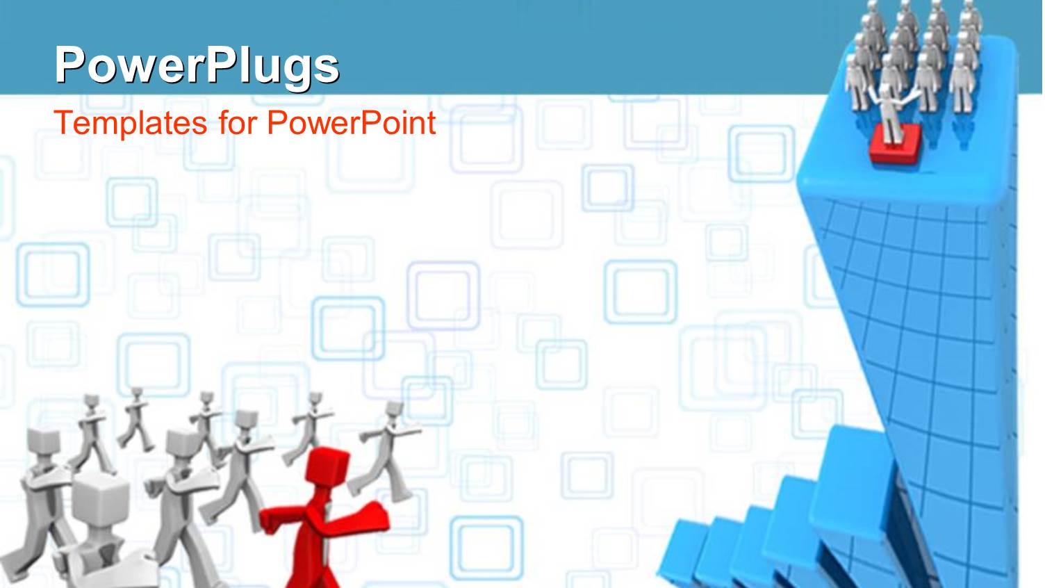 Red Colored Leader Leading Group of White Colored 3D Men