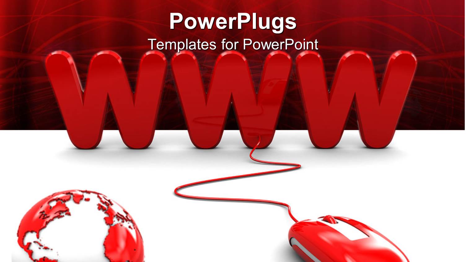 Red Colored Mouse Linked to a WWW Text with an Earth Globe