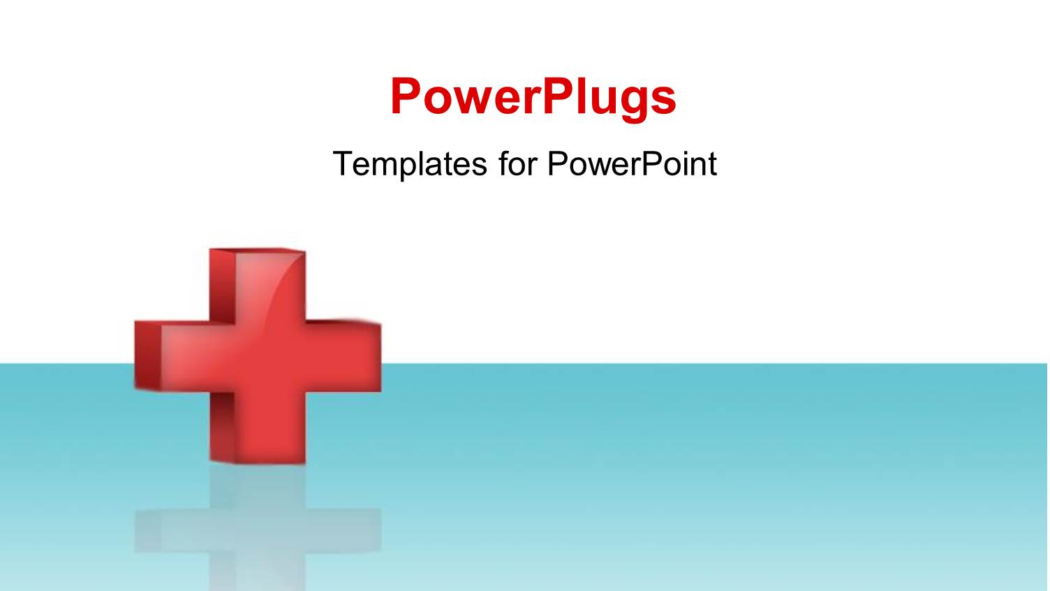 Red Cross with Reflection on White and Blue Surface