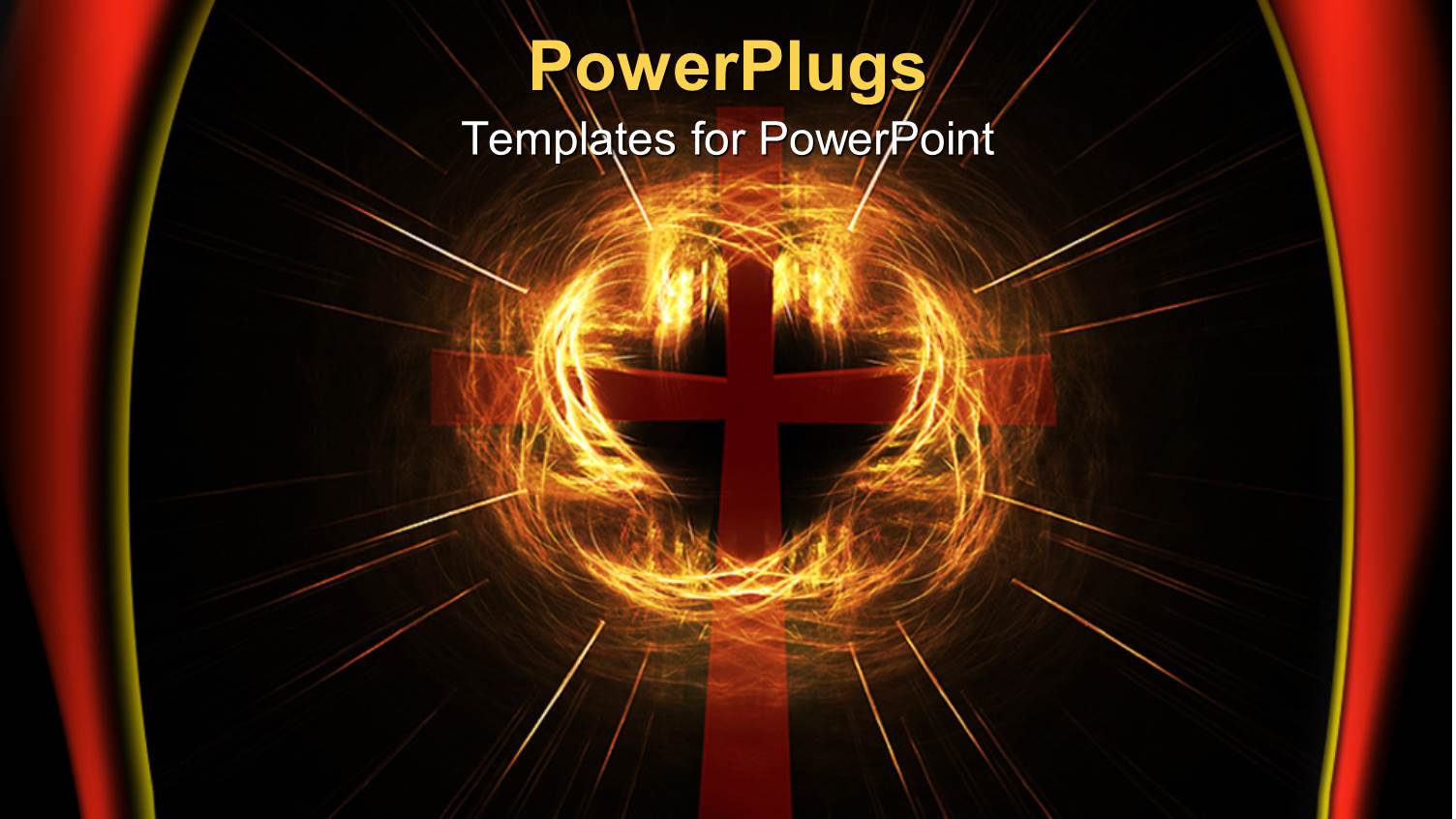 Red Cross Surrounded by Cloud of Golden Light