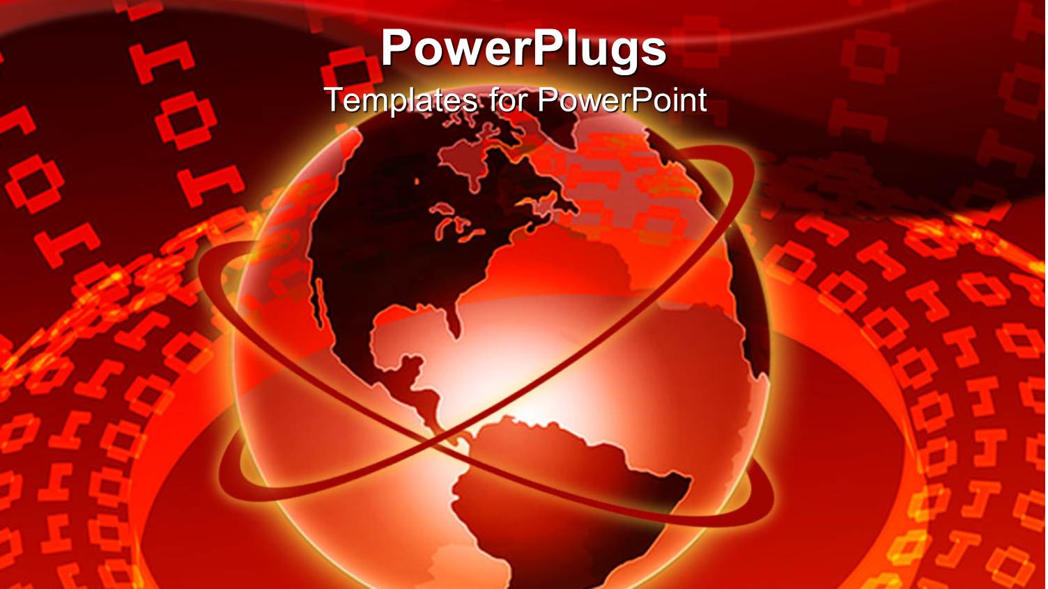 a Red Earth Globe Around its Axis with Lots of Binary Codes