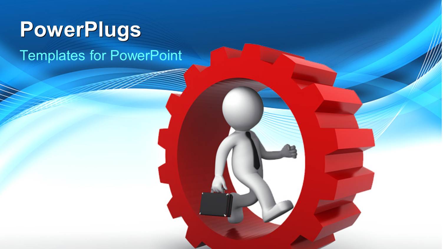 a Red Gear with a Person in it and Place for Text