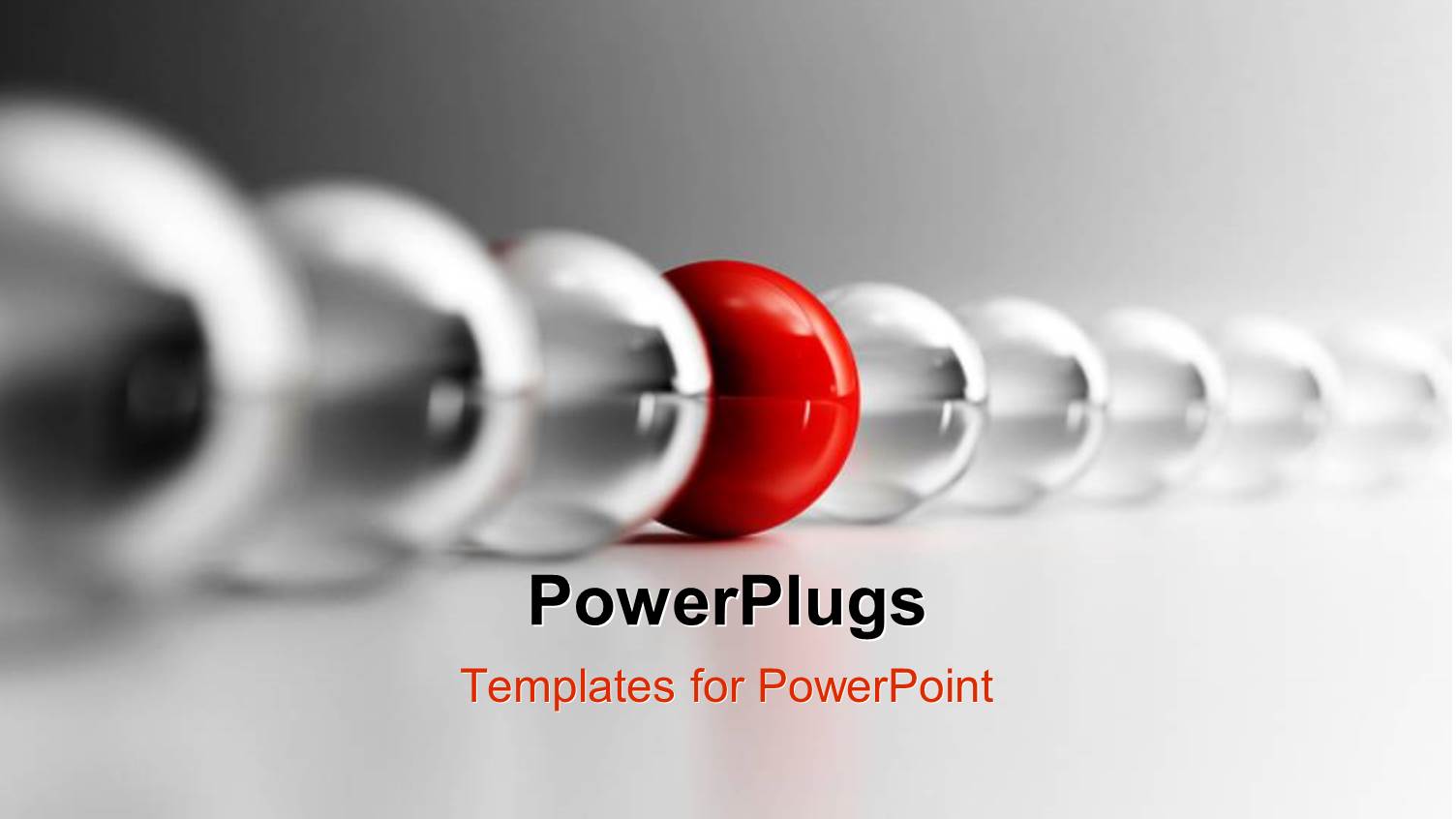 Red Glass Sphere in Row of Clear Spheres