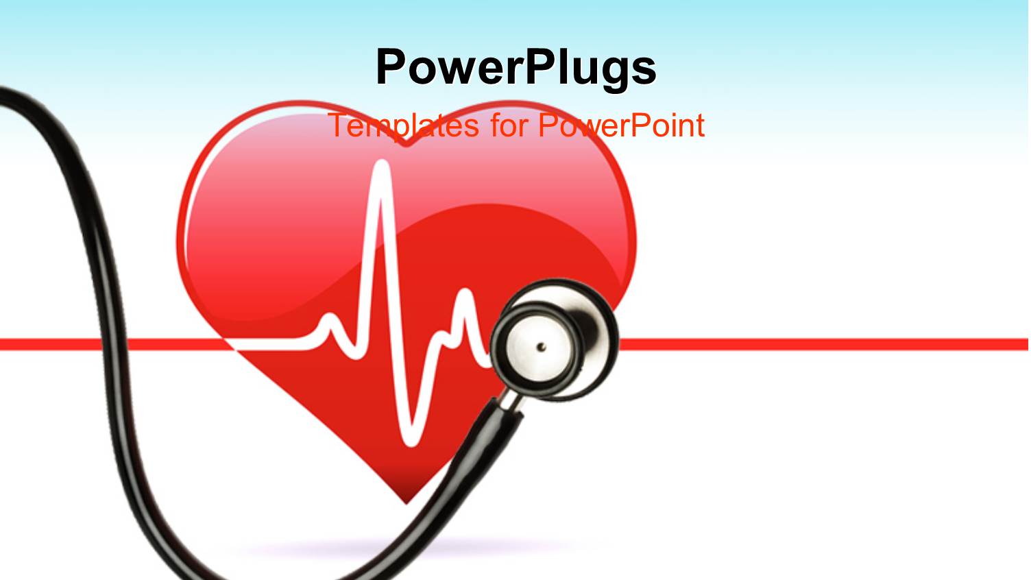 Red Heart with Stethoscope and ECG Wave Over White Background
