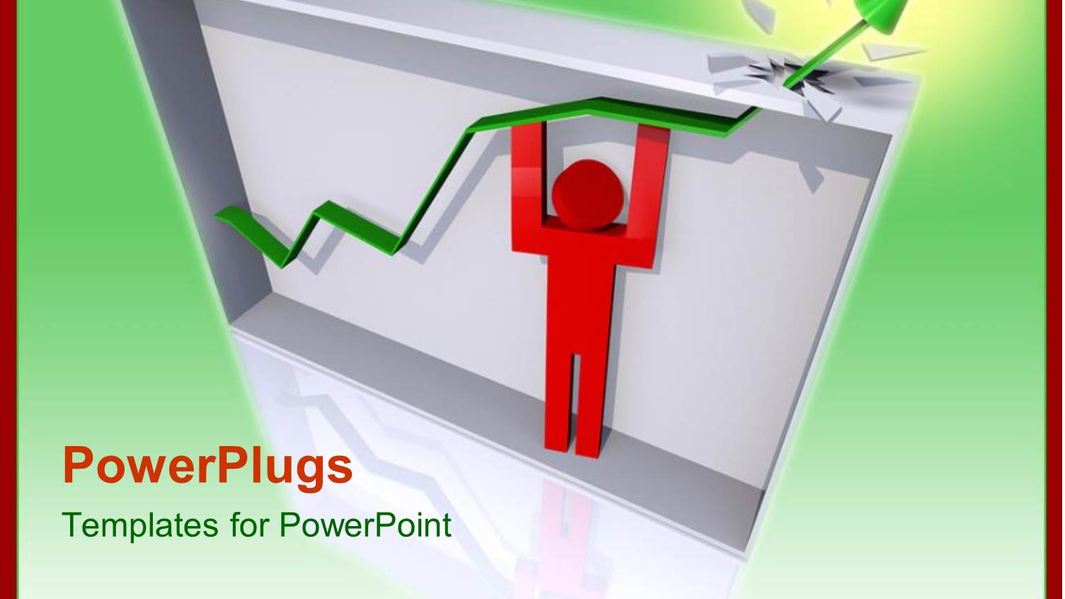 Red Human Figure Lifting an Arrow Out Side a Box